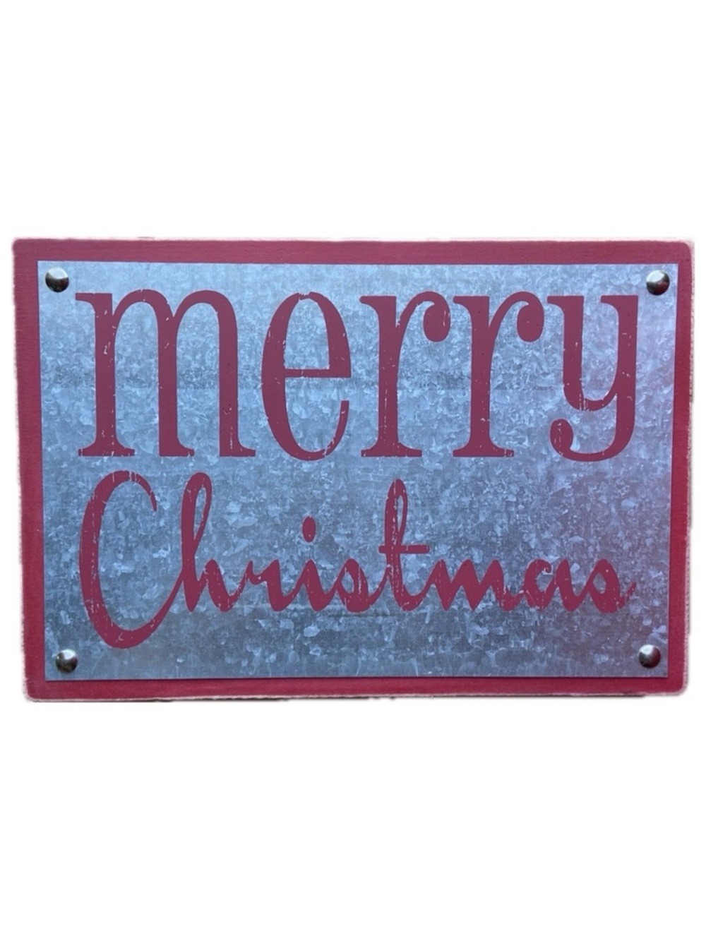 Designs by Kathy Merry Christmas Wood & Galvanized Metal Holiday Decor Sign